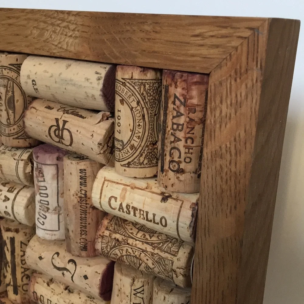 Rectangular Wood-Framed Wine Cork Trivet